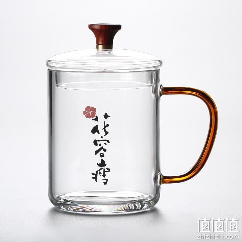 朴原良品 中式木珠盖纯色复古玻璃茶杯 400ml 8.8元包邮（需用券） 值值值-买手聚集的地方