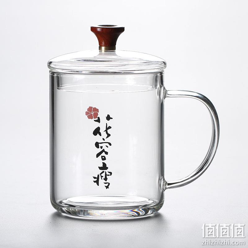 朴原良品 中式木珠盖纯色复古玻璃茶杯 400ml 8.8元包邮（需用券） 值值值-买手聚集的地方