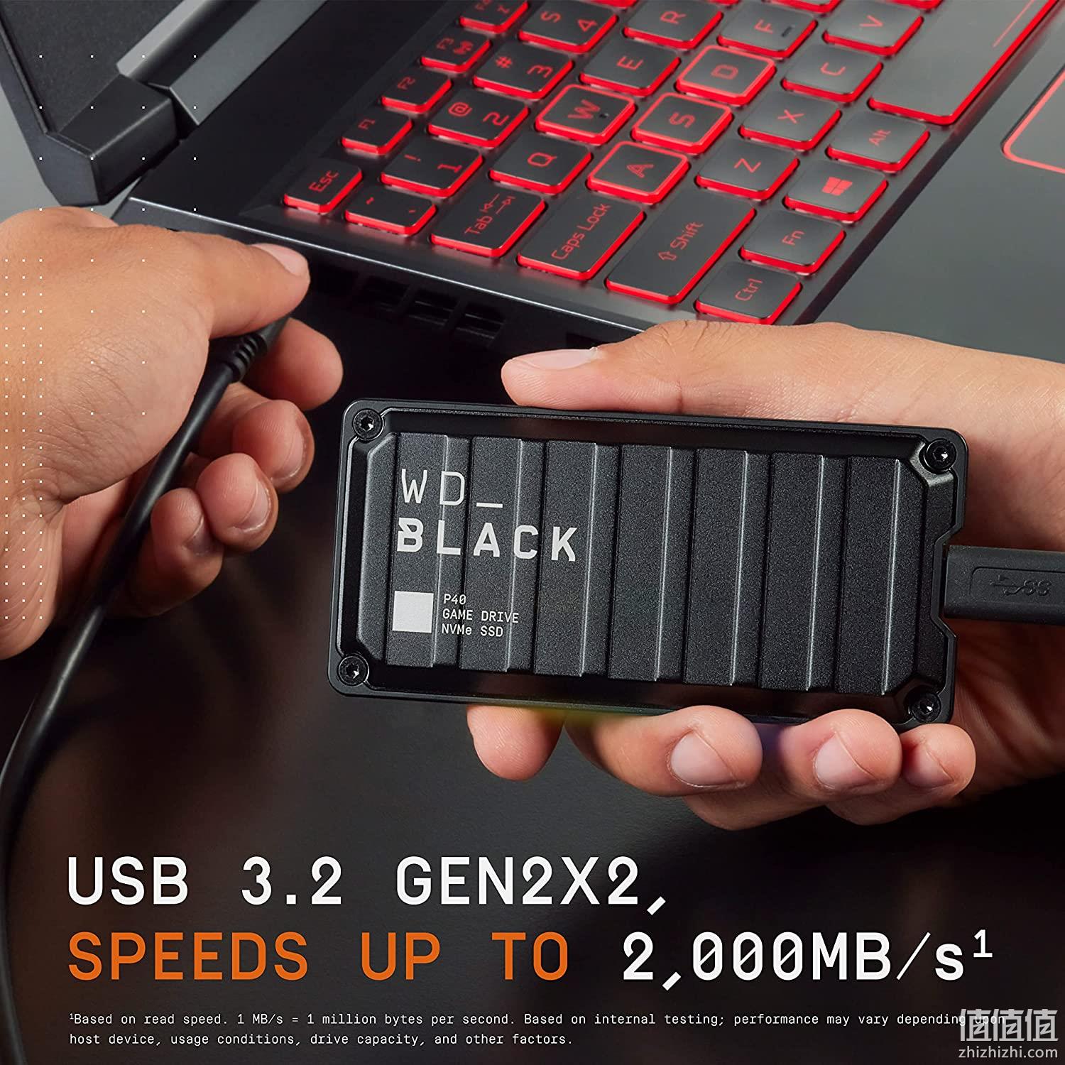 低过海淘！西部数据 WD_Black P40 移动固态硬盘 2TB 1099元包邮 值值值-买手聚集的地方