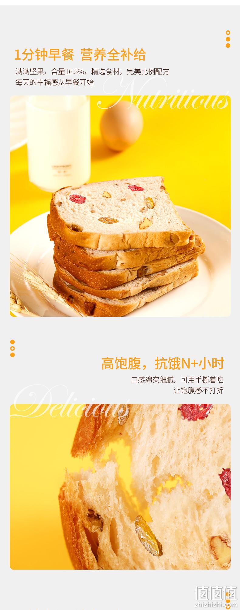 沃隆 无糖坚果吐司面包 640g 19.9元包邮（需领券） 值值值-买手聚集的地方