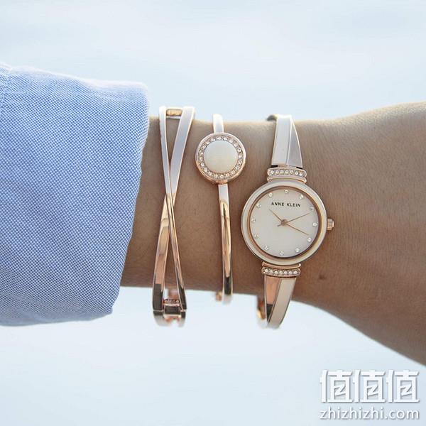 Anne Klein 安妮·克莱恩 AK/3292BKST 施华洛世奇水晶 女士手镯手表套装 新低210元 值值值-买手聚集的地方