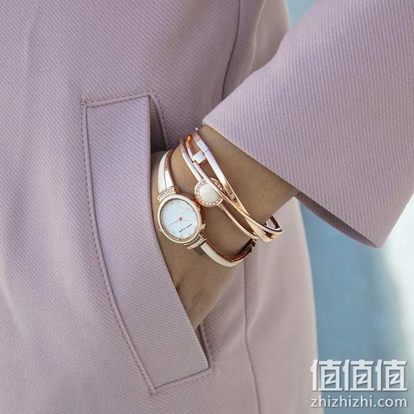 Anne Klein 安妮·克莱恩 AK/3292BKST 施华洛世奇水晶 女士手镯手表套装 新低210元 值值值-买手聚集的地方