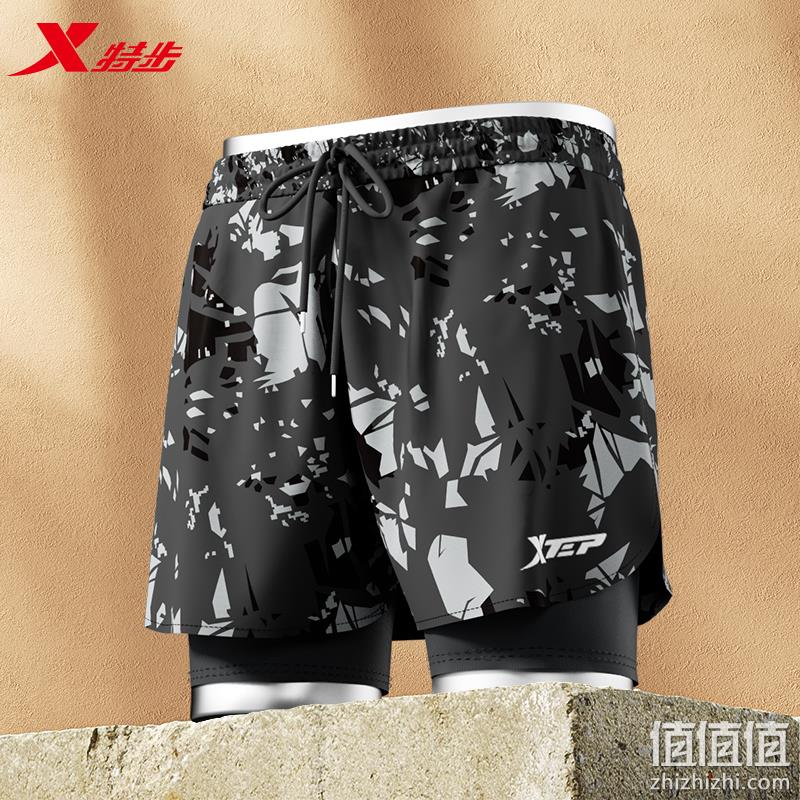 XTEP 特步 男士双层速干平角泳裤 25元包邮起（需领券） 值值值-买手聚集的地方