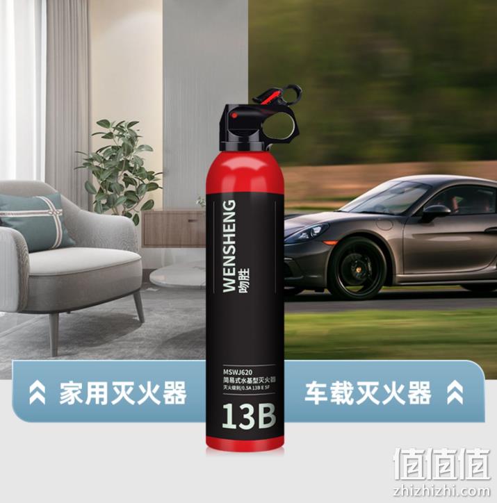 上市公司出品，青鸟消防 MSWJ500 车家两用 水基灭火器 620ml 12.92元包邮（双重优惠） 值值值-买手聚集的地方