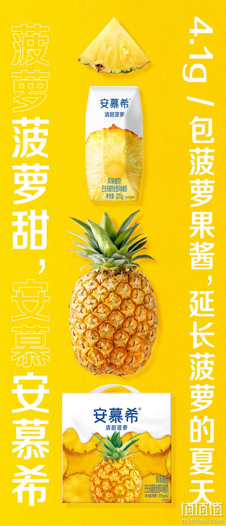 伊利 安慕希 清甜菠萝风味常温酸牛奶 205g*12盒*2箱 新低59元包邮（29.5元/箱） 值值值-买手聚集的地方