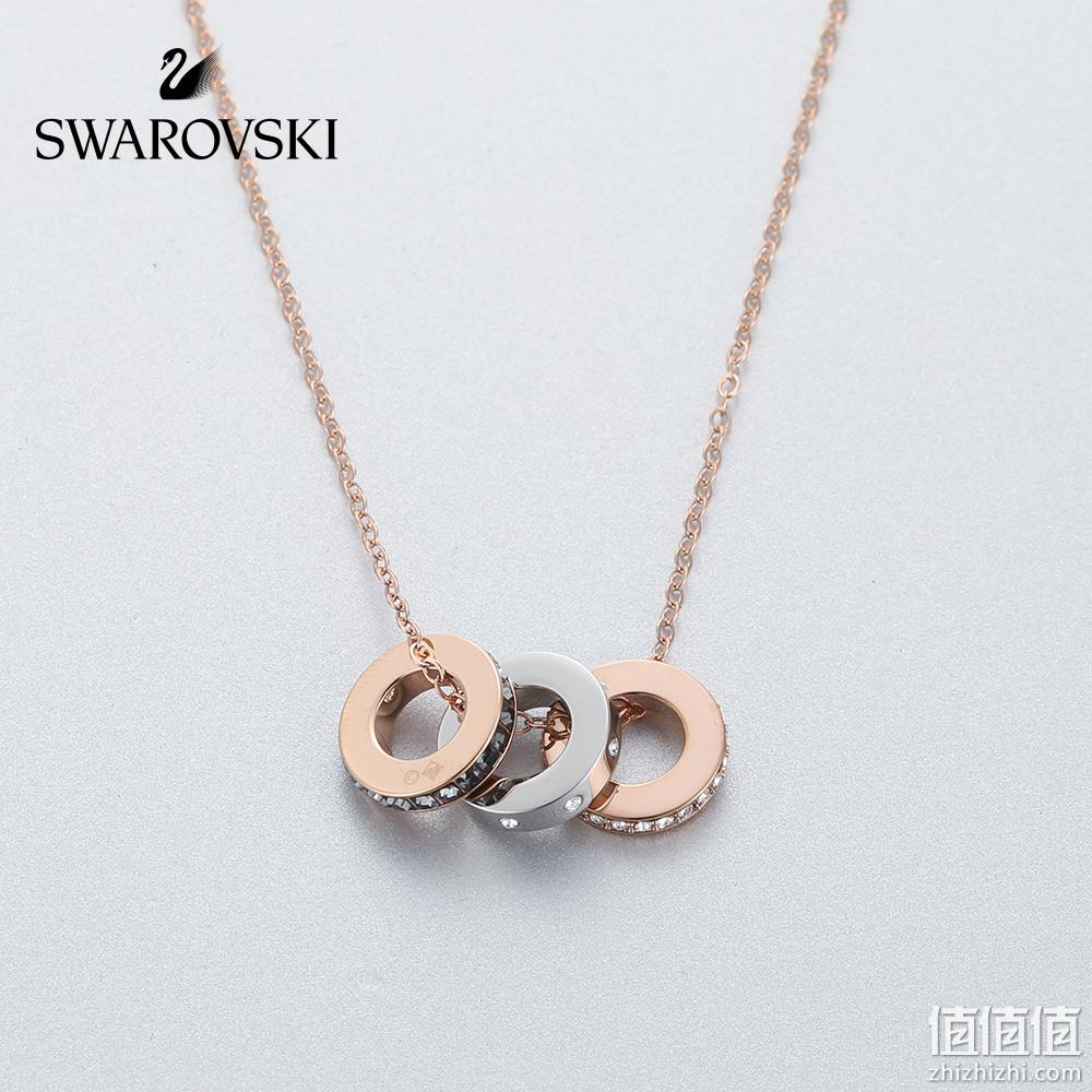 SWAROVSKI 施华洛世奇 HINT 镀玫瑰金色几何圆环项链 5353666 436.05元包邮（双重优惠） 值值值-买手聚集的地方
