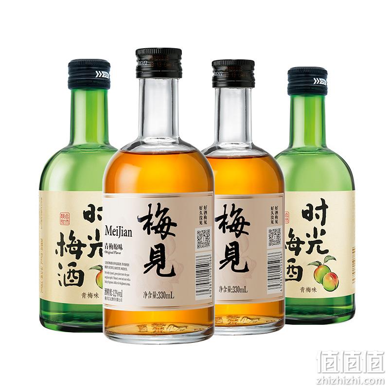 梅见 12度青梅酒330mL*4瓶+时光梅酒330ml*4瓶 149.1元包邮（返20元猫超卡后，折18.64元/瓶） 值值值-买手聚集的地方