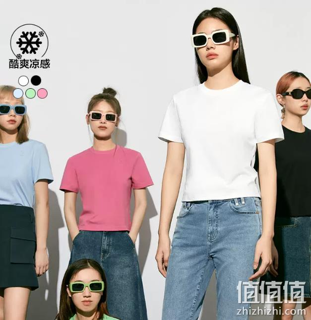太平鸟 女士基础纯色短款T恤 59元包邮（需领券） 值值值-买手聚集的地方