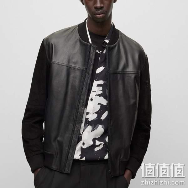 XL码，HUGO Hugo Boss 雨果·博斯 Lenn 男士修身山羊皮夹克50484473 1822.49元 值值值-买手聚集的地方
