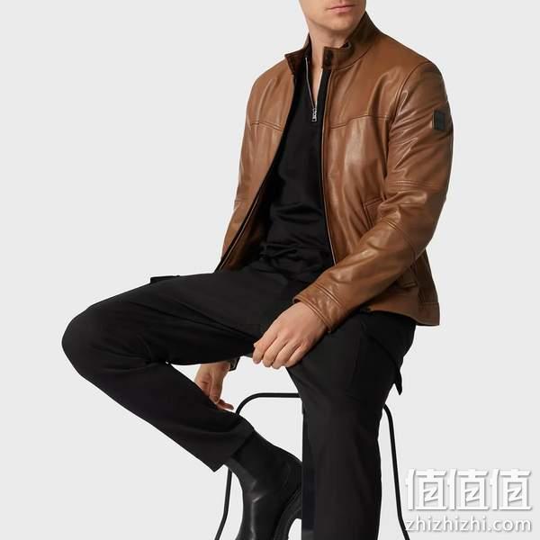 50码，BOSS Hugo Boss 雨果·博斯 Josep2 男士山羊皮机车夹克50482227 1478元 值值值-买手聚集的地方