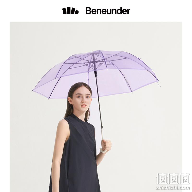 BENEUNDER 蕉下 BU9087 透彩系列 直柄透明雨伞  多色 29元包邮（双重优惠） 值值值-买手聚集的地方