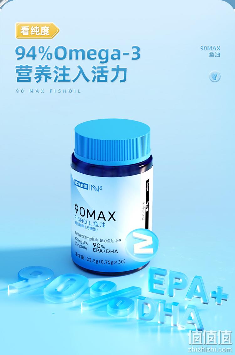 iFOS五星认证，诺特兰德 90Max鱼油凝胶糖果(无糖型)30粒 29元包邮（需用券） 值值值-买手聚集的地方