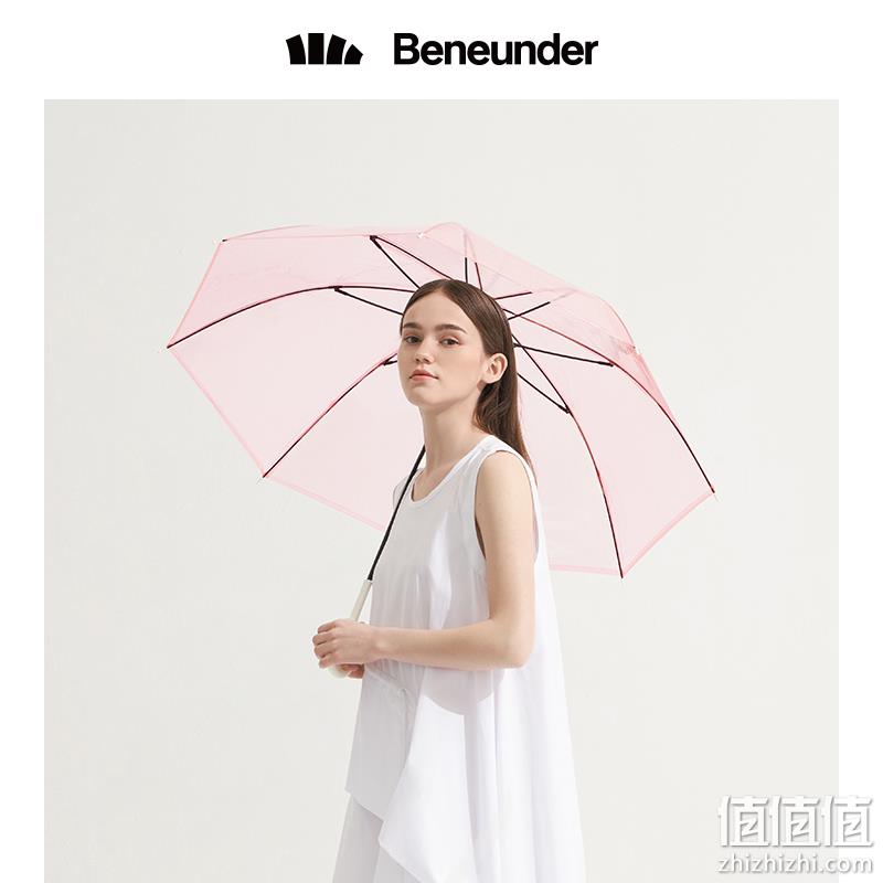 BENEUNDER 蕉下 BU9087 透彩系列 直柄透明雨伞  多色 29元包邮（双重优惠） 值值值-买手聚集的地方