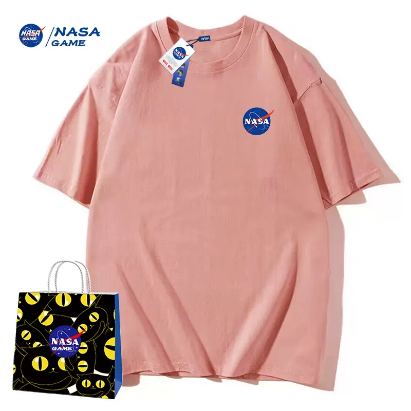 NASA GAME 官网联名款2023新款情侣纯棉短袖T恤 4件 多花色 99.9元包邮（25元/件） 值值值-买手聚集的地方