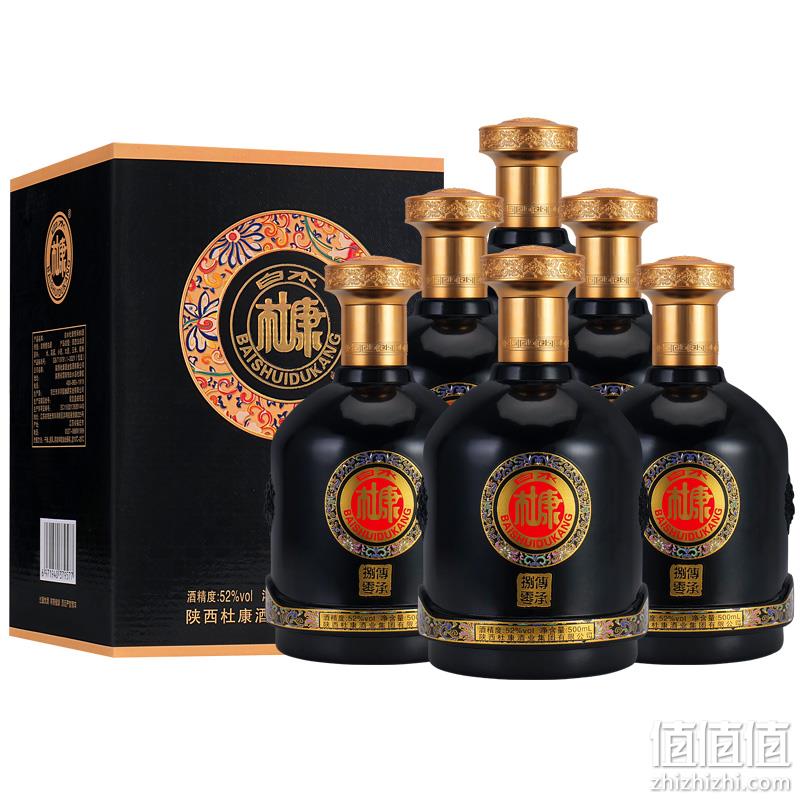 中华老字号，白水杜康 传承80 52度浓香型纯粮白酒500mL*6瓶礼盒装 138元包邮（需领券） 值值值-买手聚集的地方