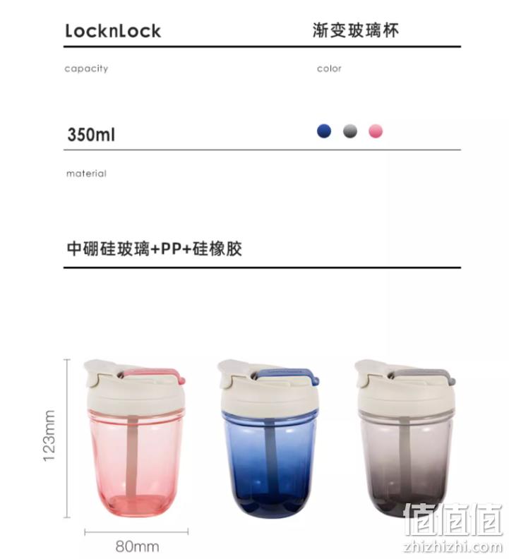 LOCK&LOCK 乐扣乐扣 渐变双饮随行咖啡杯玻璃杯350mL 新低29元起包邮（需领券） 值值值-买手聚集的地方