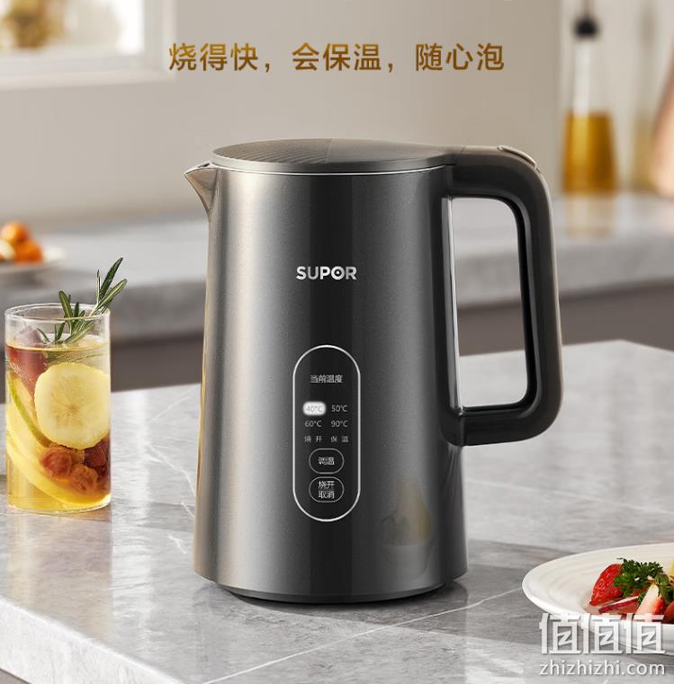 SUPOR 苏泊尔 侧显温5段调温保温烧水壶 1.5L SW-15J72L 79元（返20元E卡后） 值值值-买手聚集的地方