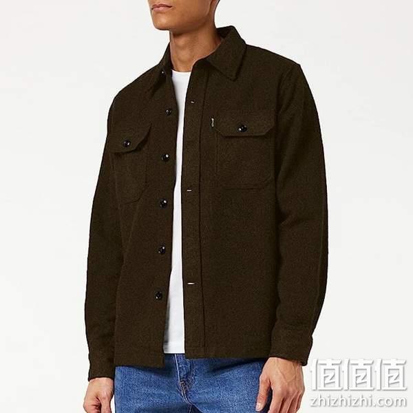 经典美国皮衣品牌，Schott NYC Shcarl3 男士羊毛混纺衬衫夹克 新低326.35元起（可3件92折） 值值值-买手聚集的地方