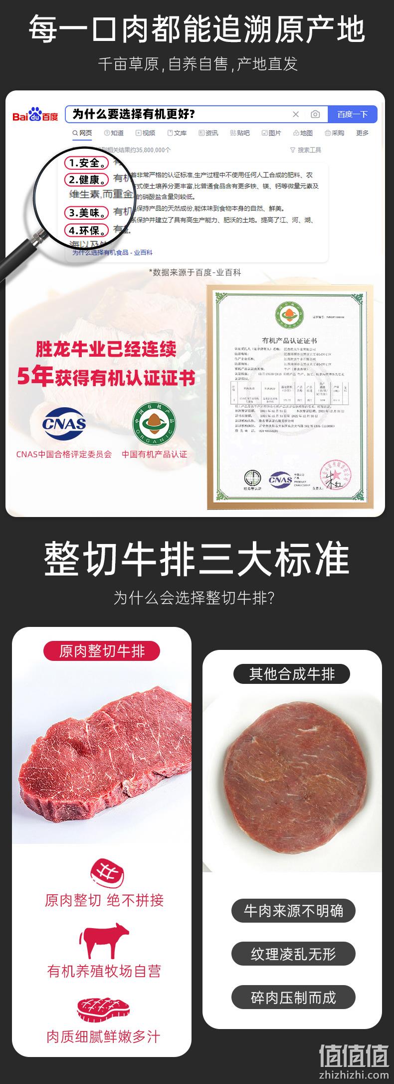 产自自家牧场，胜龙 牛知鲜 原肉整切西冷有机牛排 130g*10片（赠黄油+黑椒酱） 史低89元顺丰包邮（需领券） 值值值-买手聚集的地方