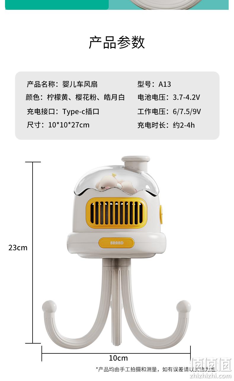 倍正 A13 婴儿车风扇 三色 34.8元包邮（需领券） 值值值-买手聚集的地方