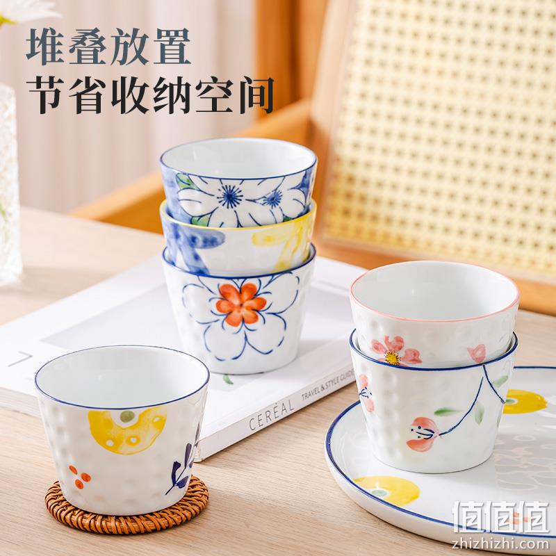 釉下彩，宋青窑 日式陶瓷和风小茶杯 170ml*6只 19.9元包邮（拍6件） 值值值-买手聚集的地方