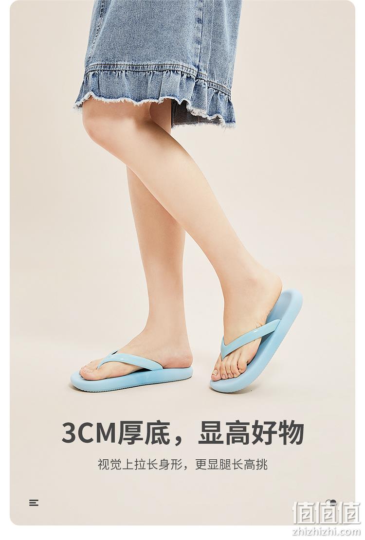 门店同款，三福 2023夏季新款女士外穿厚底人字拖 4色 13元包邮（需领券） 值值值-买手聚集的地方