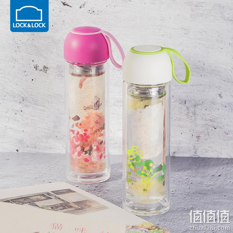 Lock & Lock 乐扣乐扣 LLG654 高硼硅双层玻璃水杯350mL 两色 19.9元包邮（需用券） 值值值-买手聚集的地方