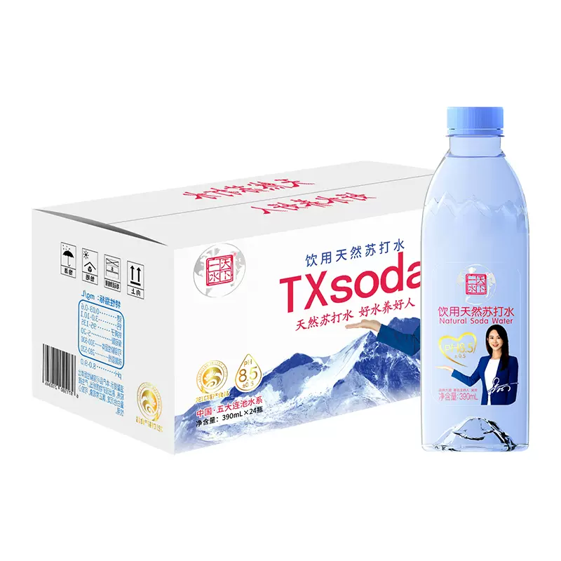 天下一水 无糖无汽天然苏打水 390ml*12瓶整箱 19.9元包邮（需领券） 值值值-买手聚集的地方