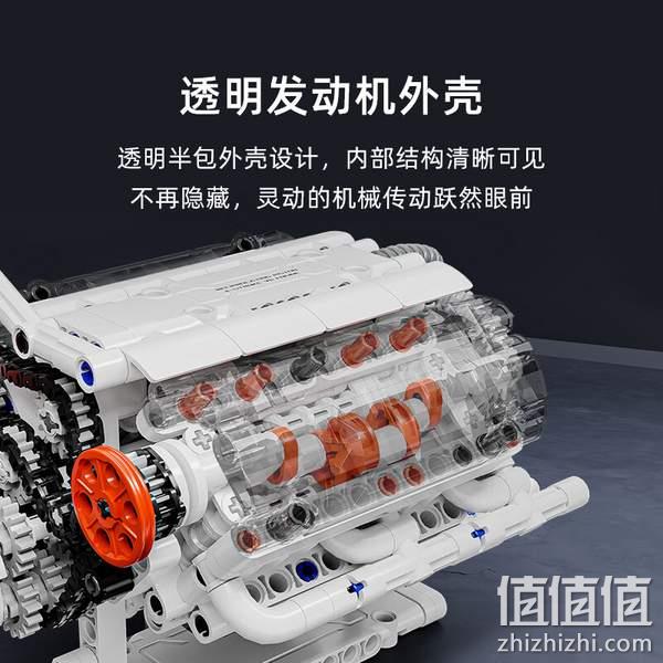 ONEBOT 可动V6发动机模型拼装积木 89元包邮 值值值-买手聚集的地方