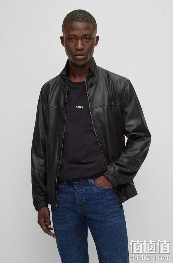 BOSS Hugo Boss 雨果·博斯 Jasis 男士羊皮机车夹克50476955 1426.6元 值值值-买手聚集的地方