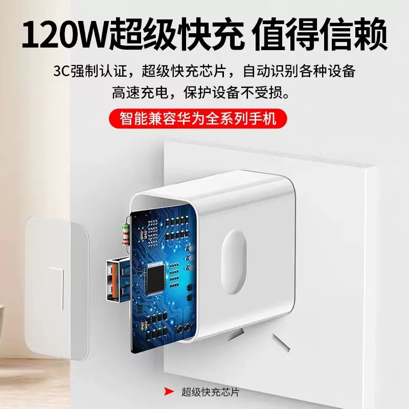 3C认证，猎弗蒙 Type-C接口 120W套装（超级闪充头+1米6A闪充线） 19.9元包邮（需用券） 值值值-买手聚集的地方