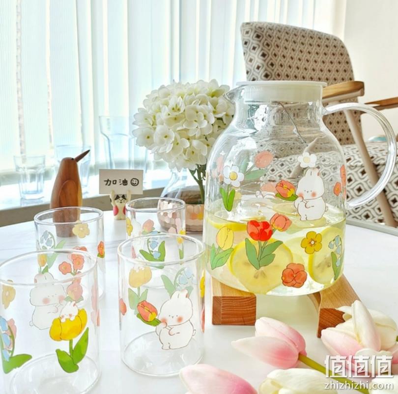 共禾京品 兔兔的少女茶话会 高硼硅耐热玻璃水壶套装（2L+4个杯子） 49元包邮（需领券） 值值值-买手聚集的地方