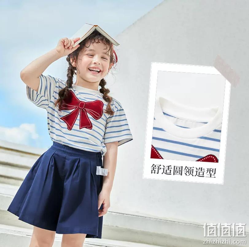 Balabala 巴拉巴拉 女童校园服短袖裙裤两件套（90~120码） 75.1元包邮（双重优惠） 值值值-买手聚集的地方