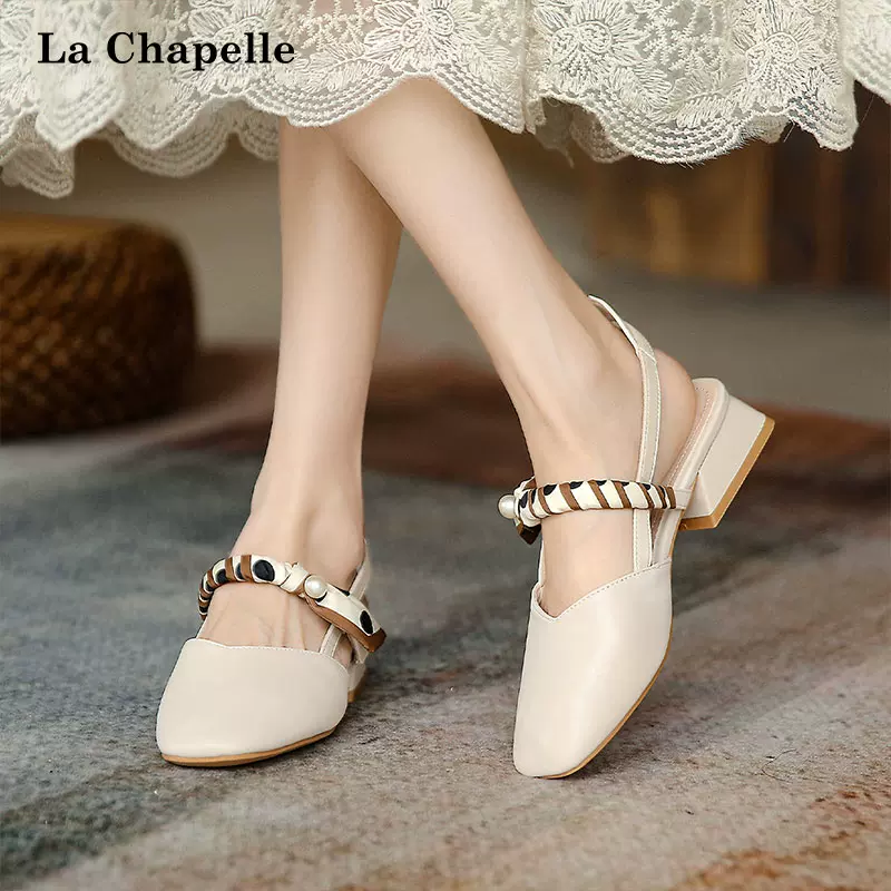 La Chapelle 拉夏贝尔 2023年夏季新款法式珍珠中跟玛丽珍单鞋 3色 新低79元包邮（需领券） 值值值-买手聚集的地方
