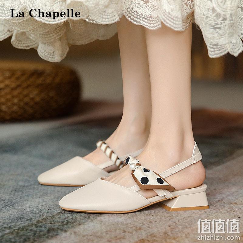 La Chapelle 拉夏贝尔 2023年夏季新款法式珍珠中跟玛丽珍单鞋 3色 新低79元包邮（需领券） 值值值-买手聚集的地方