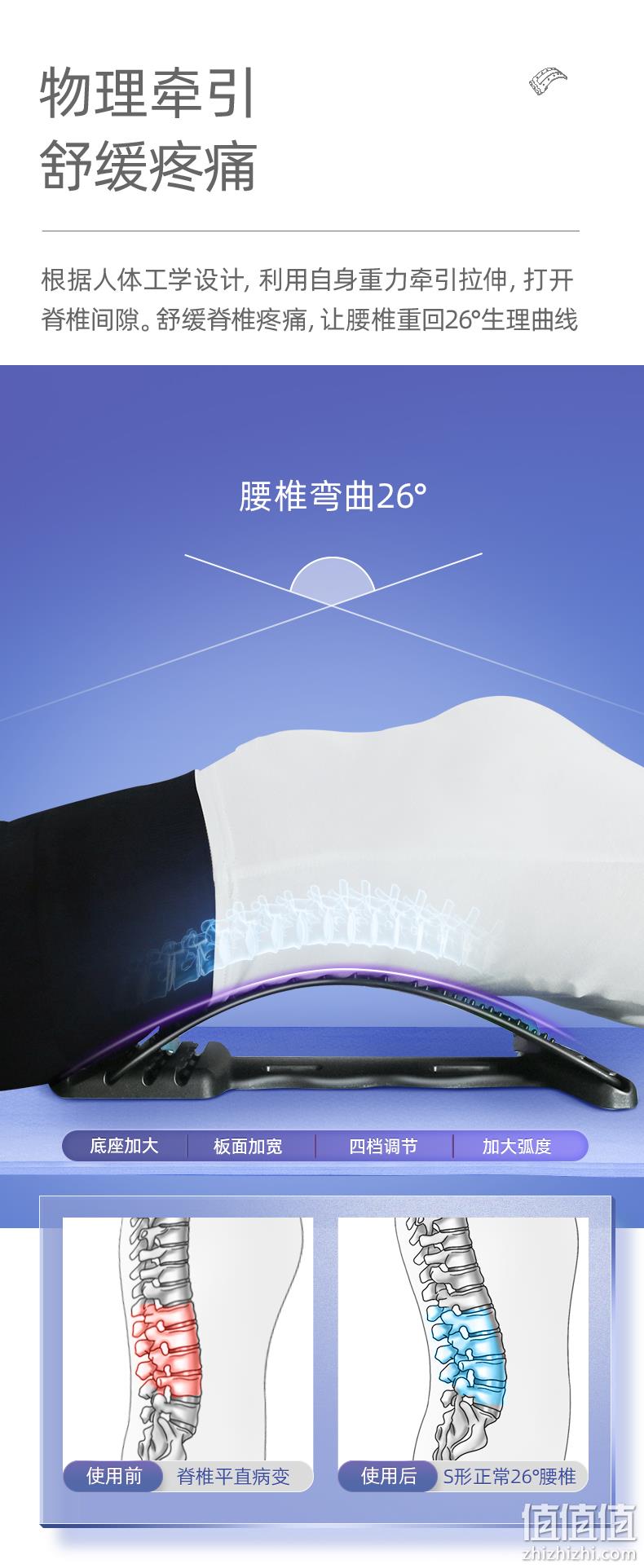 维德医疗 腰椎间盘突出治疗器腰部舒缓按摩腰垫 19.8元包邮（需领券） 值值值-买手聚集的地方