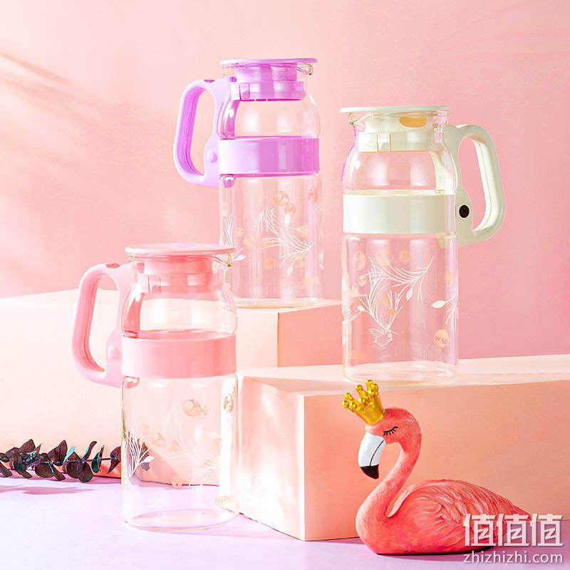 Thermos 膳魔师 花系列 TCG2A-800-S 耐热玻璃水壶800mL 58元包邮（需领券） 值值值-买手聚集的地方