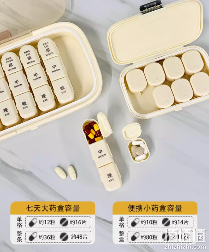 安扣 8格便携药盒 2色 13.9元包邮（需领券） 值值值-买手聚集的地方
