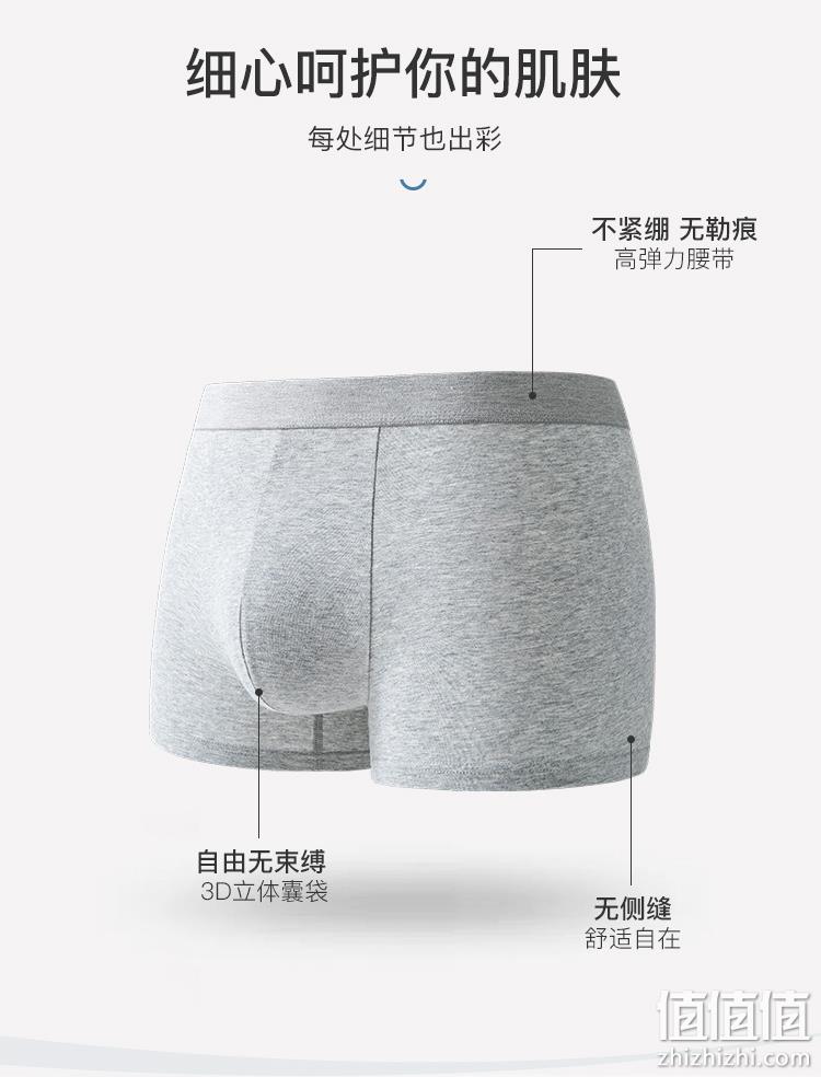 网易严选 男式50S精梳棉抑菌平角内裤 4条装 64元包邮（需领券） 值值值-买手聚集的地方