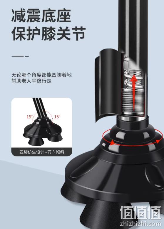 TUORen 驼人 老人多功能四脚拐杖 49元包邮（需领券） 值值值-买手聚集的地方
