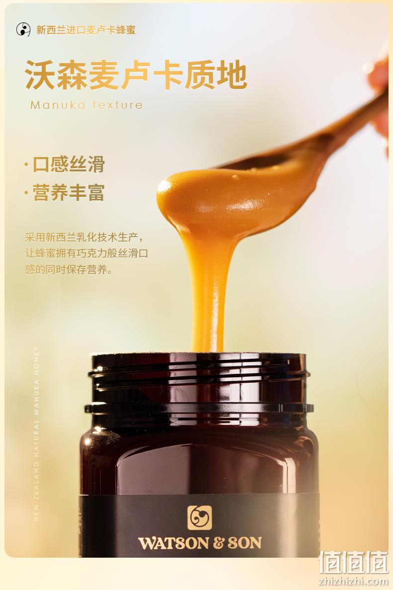 新西兰进口，Watson&Son 沃森 天然麦卢卡蜂蜜GS5+ 250g 80元包邮（需领券） 值值值-买手聚集的地方