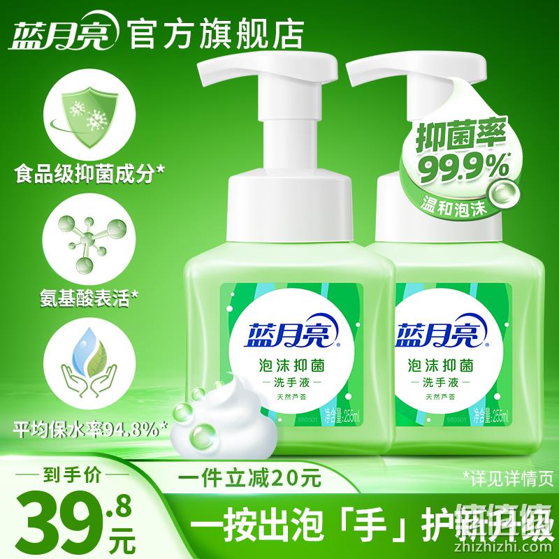 蓝月亮 新品泡沫抑菌洗手液 255ml*2瓶 29.77元包邮（需领券） 值值值-买手聚集的地方
