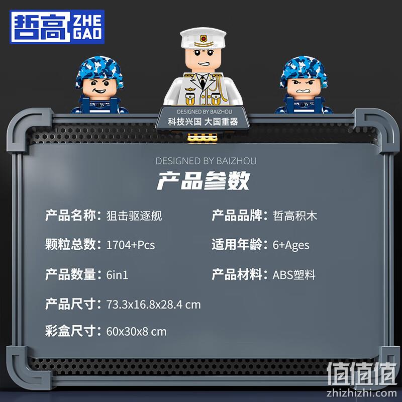 1704+颗粒！Zhe Gao Blocks 哲高 QL0172 狙击驱击舰 品搭积木 64元包邮（需用券） 值值值-买手聚集的地方