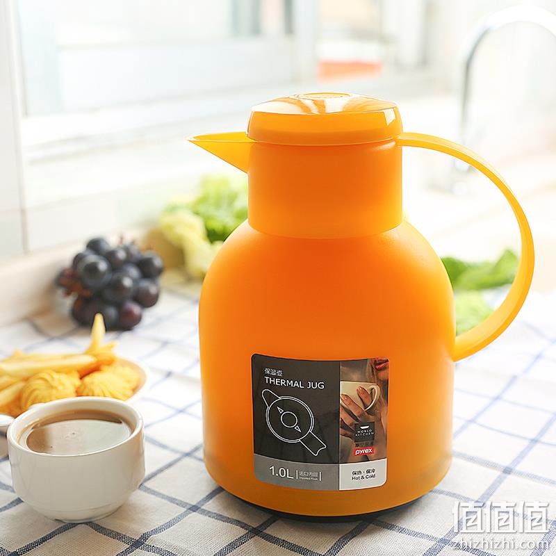 Pyrex 美国康宁 OVTHB-1L 玻璃内胆保温壶1L 四色 58元包邮（需领券） 值值值-买手聚集的地方
