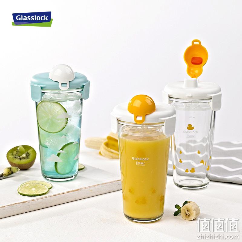 韩国进口，Glasslock PC618 创意刻度玻璃杯450mL 送杯绳 14.9元包邮（需用券） 值值值-买手聚集的地方