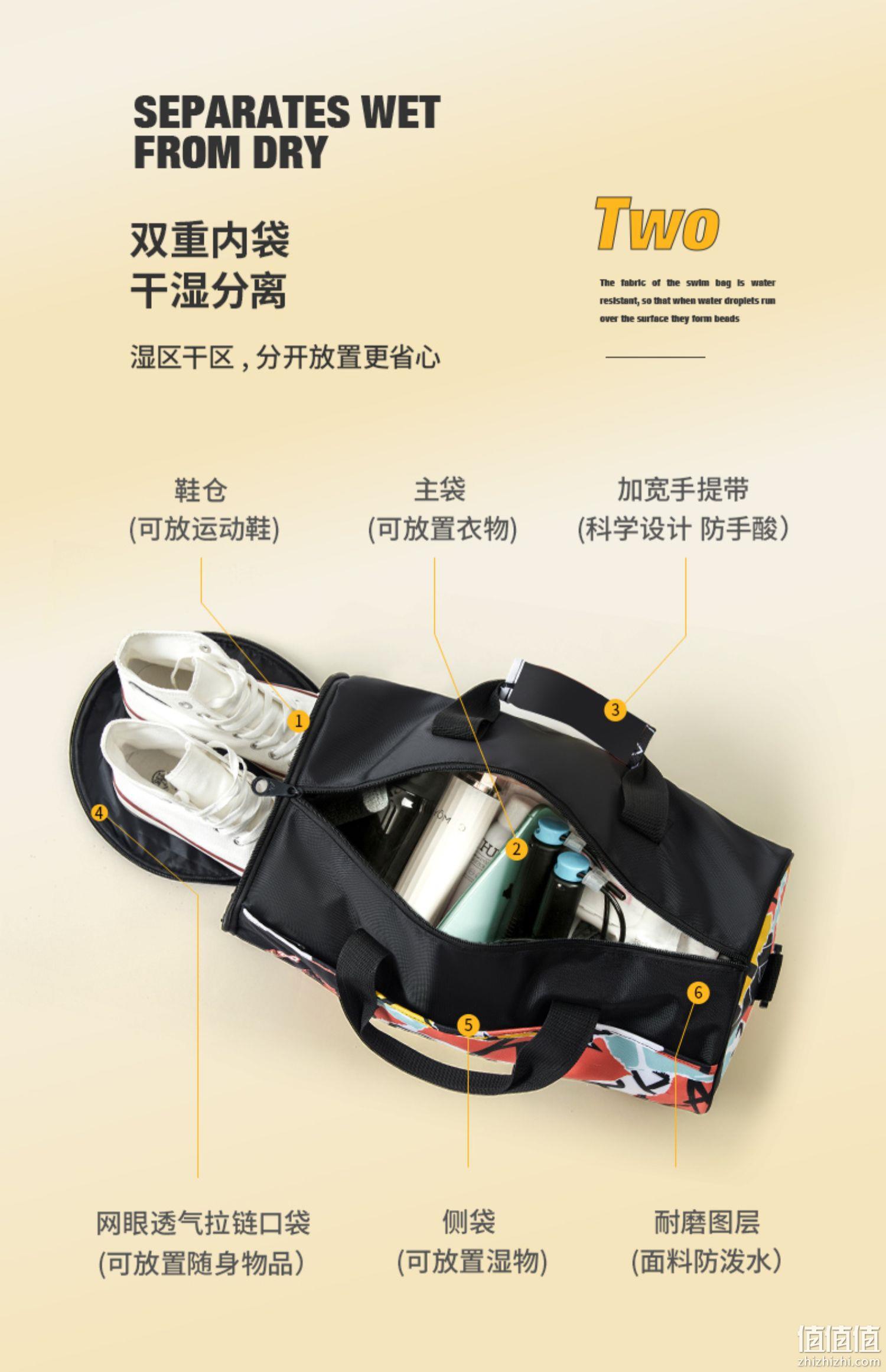 Kappa 卡帕 干湿分离健身包游泳包 20L 38.9元起包邮（需领券） 值值值-买手聚集的地方