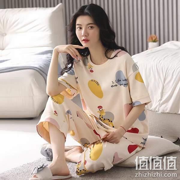 宝娜斯 女士睡衣睡裙家居服四件套（短袖+短裤+长裤+睡裙） 44.9元包邮（需领券） 值值值-买手聚集的地方