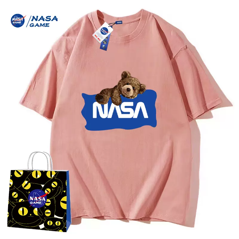 NASA GAME 官网联名款2023新款情侣纯棉短袖T恤 2件 多花色 49.8元包邮（24.9元/件） 值值值-买手聚集的地方