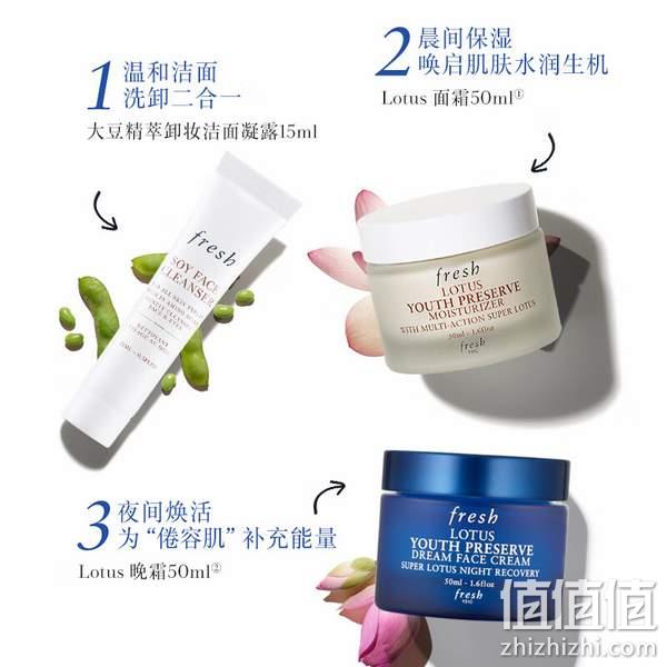 史低！Fresh馥蕾诗 睡莲青春赋活日晚霜洁面礼盒装（50ml*2罐+15ml） 399元包邮，折合199.5元/罐 值值值-买手聚集的地方