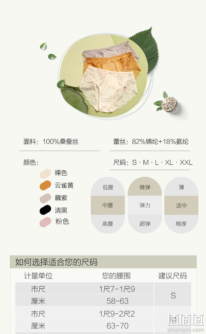 浙江老字号，金三塔 女士100%桑蚕丝蕾丝无痕真丝内裤 2条 55.61元包邮（拍2件） 值值值-买手聚集的地方